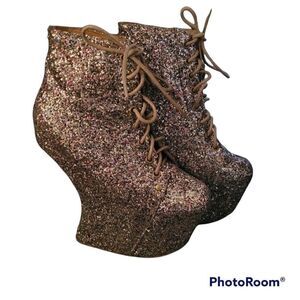 Jeffrey campbell glitter boots  